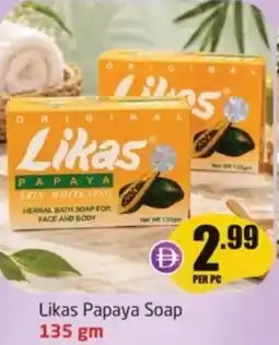 Delta Centre Likas papaya soap offer
