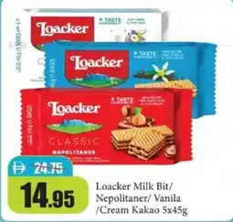 RAK Coop Loacker milk bit nepolitaner vanila cream kakao offer