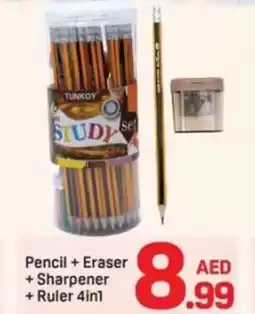 Day To Day Pencil + eraser + sharpener + ruler 4in1 offer