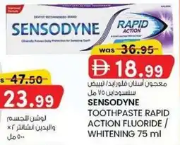 KM Trading Sensodyne toothpaste rapid action fluoride whitening offer
