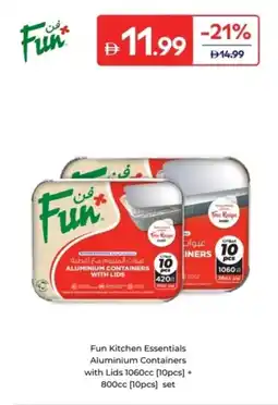 Carrefour Fun Kitchen Essentials Aluminium Containers with Lids 1060cc 10pcs + 800cc 10pcs set offer