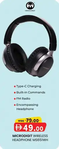 KM Trading Microdigit wireless headphone ms651wh offer