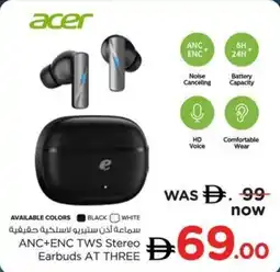 Nesto ANC+ENC TWS Stereo Earbuds AT THREE offer