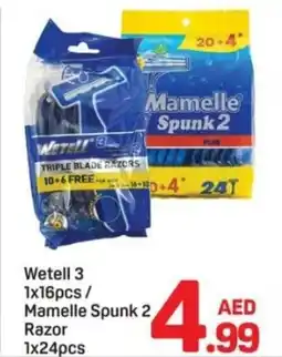 Day To Day Wetell 3 1x16pcs / Mamelle Spunk 2 Razor 1x24pcs offer