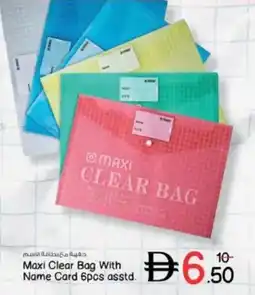 Nesto Maxi Clear Bag With Name Card asstd. offer