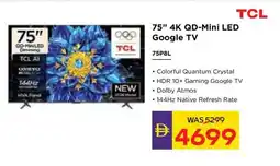 Abu Dhabi Coop TCL 4K QD-Mini LED Google TV 75P8L offer