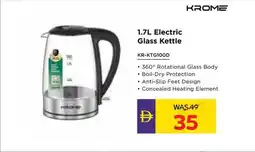 Abu Dhabi Coop Krome 1.7L Electric Glass Kettle KR-KTG100D offer