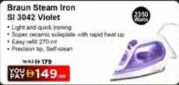 Abu Dhabi Coop Braun Steam Iron SI 3042 Violet offer