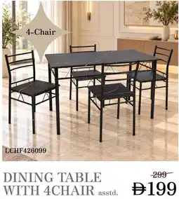 Nesto Dining table with 4chair asstd offer