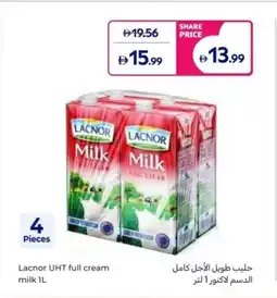 Carrefour Lacnor UHT full cream milk offer