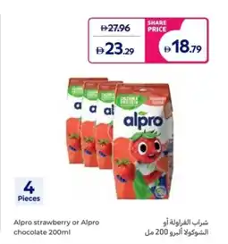 Carrefour Alpro strawberry or Alpro chocolate offer