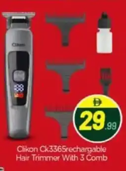 Bigmart Clikon Ck3365rechargable Hair Trimmer With 3 Comb offer
