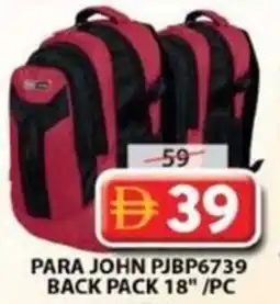 Grand Mall Sharjah Para john pjbp6739 back pack 18 offer