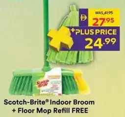 Abu Dhabi Coop Scotch-Brite Indoor Broom + Floor Mop Refill FREE offer