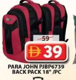 Grand Mall Sharjah Para john pjbp6739 back pack offer