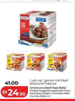 Lulu Hypermarket Americana Beef Meat Balls/ Chicken Nuggets/Crazy/Chicken Fries/ Crunchy offer