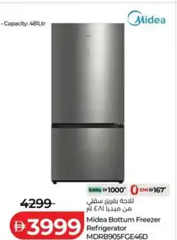 Lulu Hypermarket Midea bottum freezer refrigerator MDRB905FGE46D offer