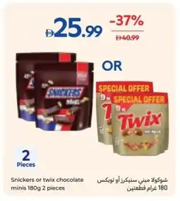 Carrefour Snickers or twix chocolate minis offer