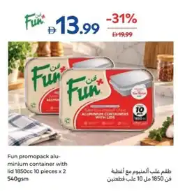 Carrefour Fun promopack alu- minium container with lid 1850cc offer
