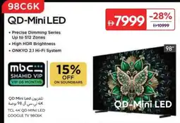 Carrefour TCL 4K QD MINI LED GOOGLE TV 98C6K offer
