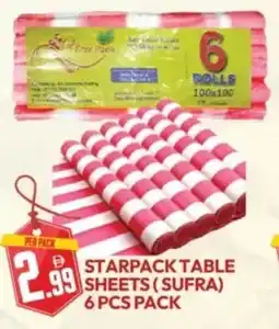Dream Land Center Starpack table sheets offer