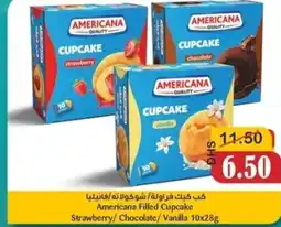 Al Mushrif Co-Operative Society Americana Filled Cupcake Strawberry/Chocolate/Vanilla offer