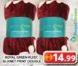 Grand Hyper Market Royal green fleec blankt print double offer