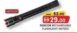 KM Trading Sencor rechargable flashlight sn7002 offer