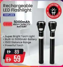 Nesto Rechargeable LED Flashlight OMFL2616 offer