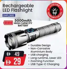 Nesto Rechargeable LED Flashlight OMFL2682 offer