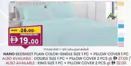 KM Trading Nano bedsheet plain color-single size offer