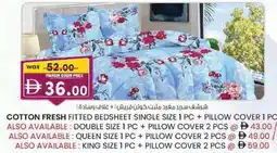 KM Trading Cotton fresh fitted bedsheet single size offer