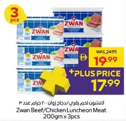 Abu Dhabi Coop Zwan Beef/Chicken Luncheon Meat offer