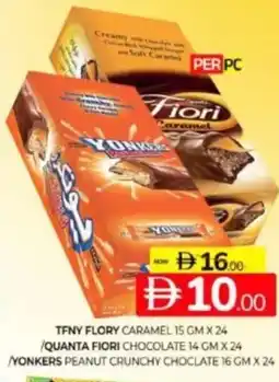 Al Madina Hypermarket Tfny flory caramel /quanta fiori chocolate / yonkers peanut crunchy choclate offer