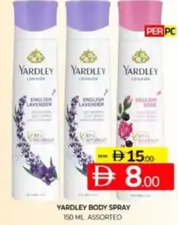 Al Madina Hypermarket YARDLEY BODY SPRAY offer