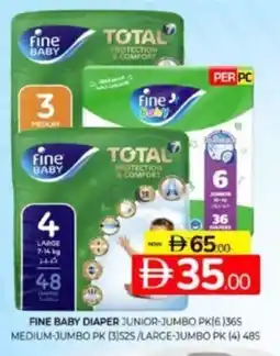Al Madina Hypermarket Fine baby diaper junior-jumbo medium-jumbo large-jumbo pk offer