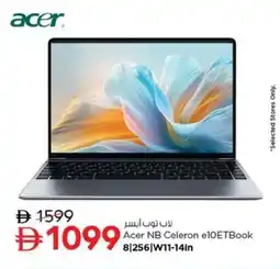 Nesto Acer NB Celeron e1OETBook 8|256|W11-14in offer