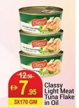 New W Mart Classy Light Meat Tuna Flake in Oil offer