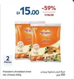 Carrefour President shredded ched- dar cheese offer