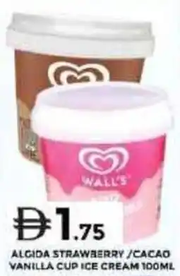 Grand Hyper Market Algida strawberry/cacao vanilla cup ice cream offer