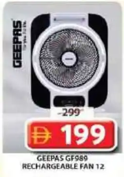 Grand Mall Sharjah Geepas gf989 rechargeable fan 12 offer