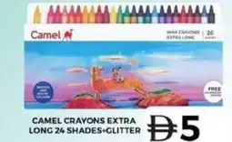 Grand Hyper Market Camel crayons extra long 24 shades+glitter offer