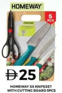 Grand Hyper Market Homeway ss knifeset with cutting board offer