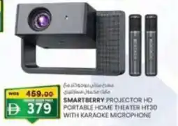 KM Trading Smartberry projector hd portable home theater ht30 with karaoke microphone offer