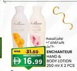 KM Trading Enchanteur hand & body lotion offer
