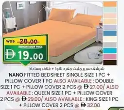 KM Trading Nano fitted bedsheet single size + pillow cover offer