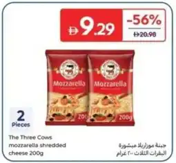 Carrefour The Three Cows mozzarella shredded cheese offer