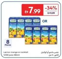 Carrefour Lacnor mango or cocktail %100 juice offer