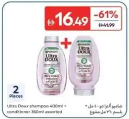 Carrefour Ultra Doux shampoo + conditioner assorted offer