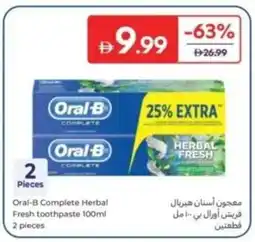 Carrefour Oral-B Complete Herbal Fresh toothpaste offer